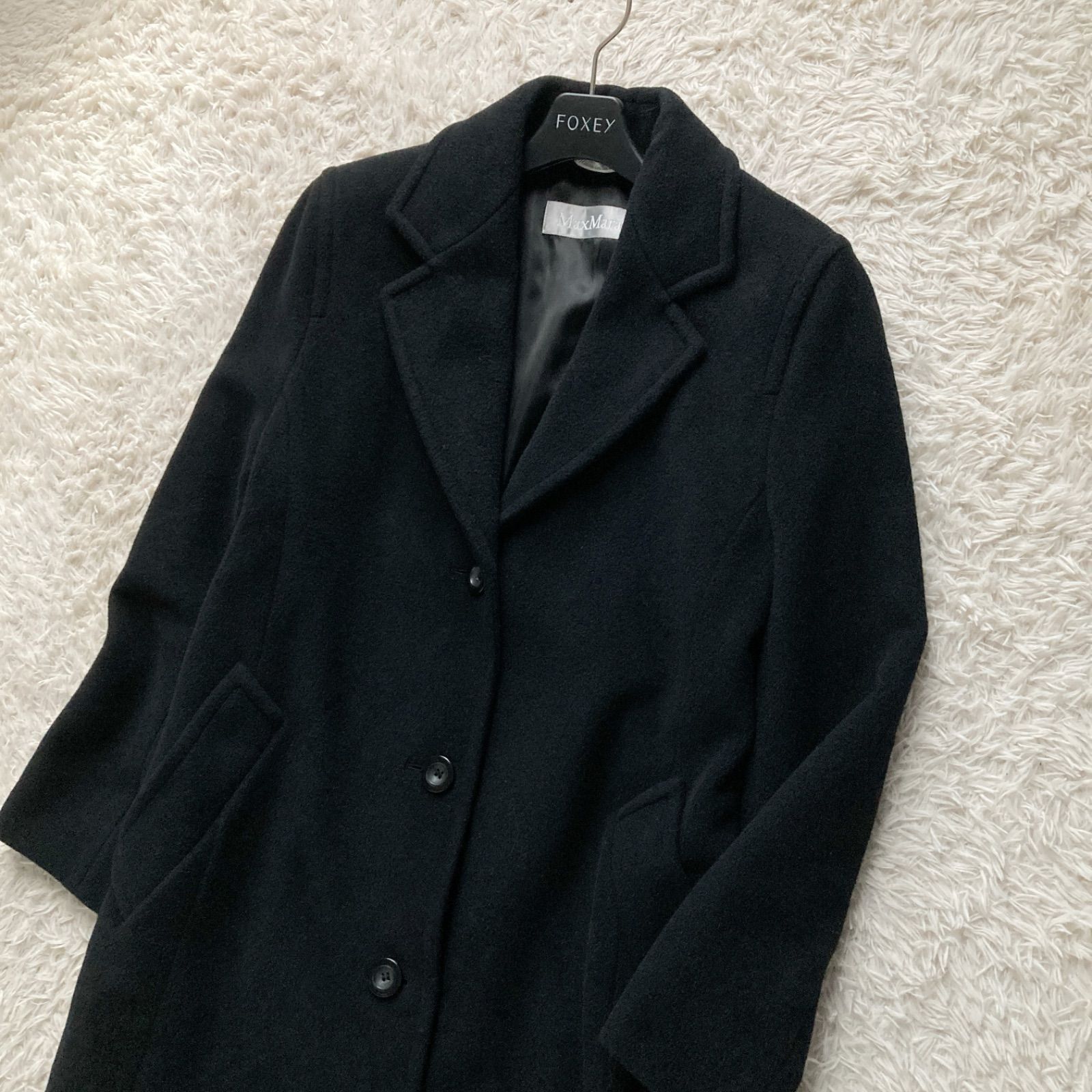 美品 マックスマーラ Max Mara 銀タグ ロングコート チェスターコート