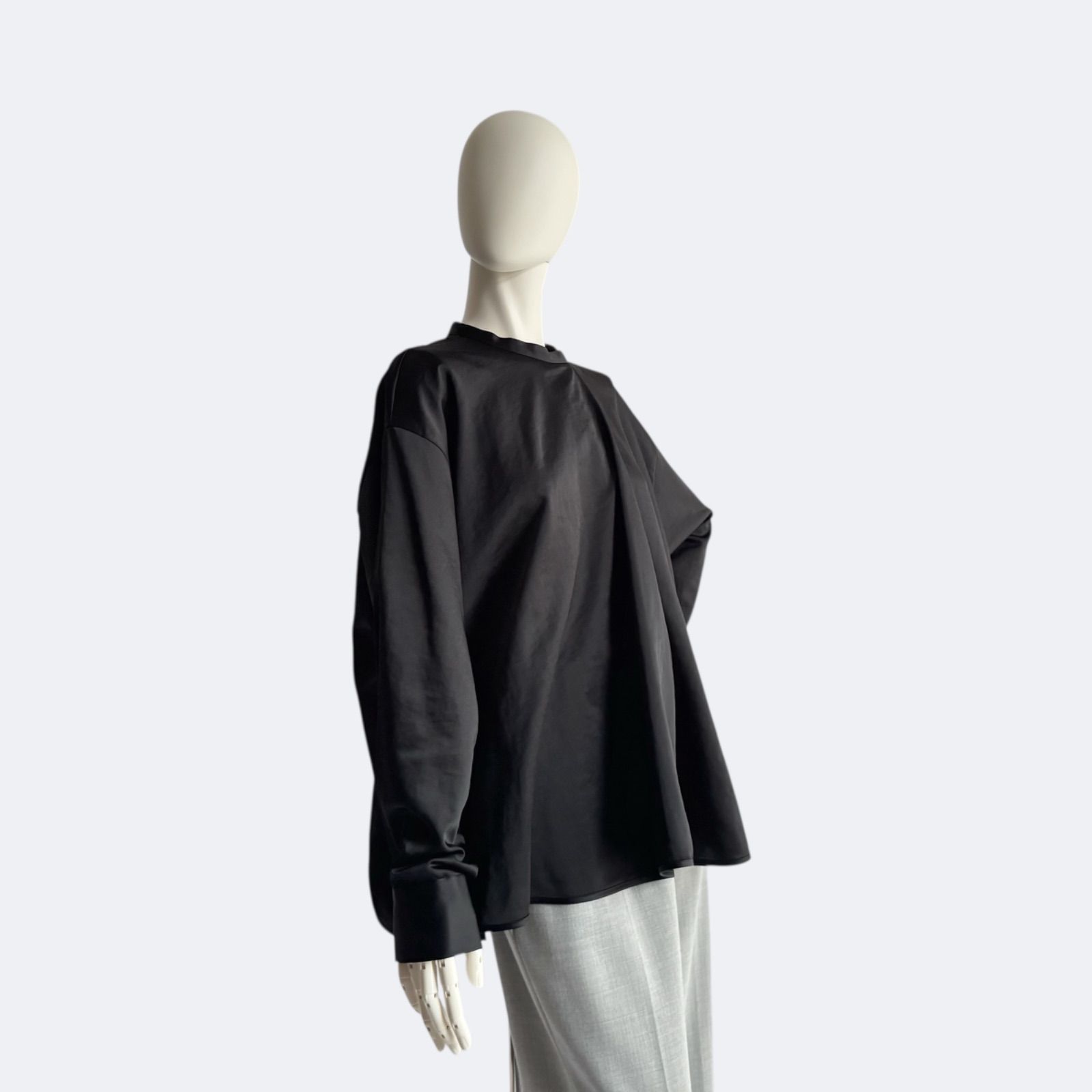 LOHEN ローヘン ブライトサテンフロントタックブラウス ブラウス