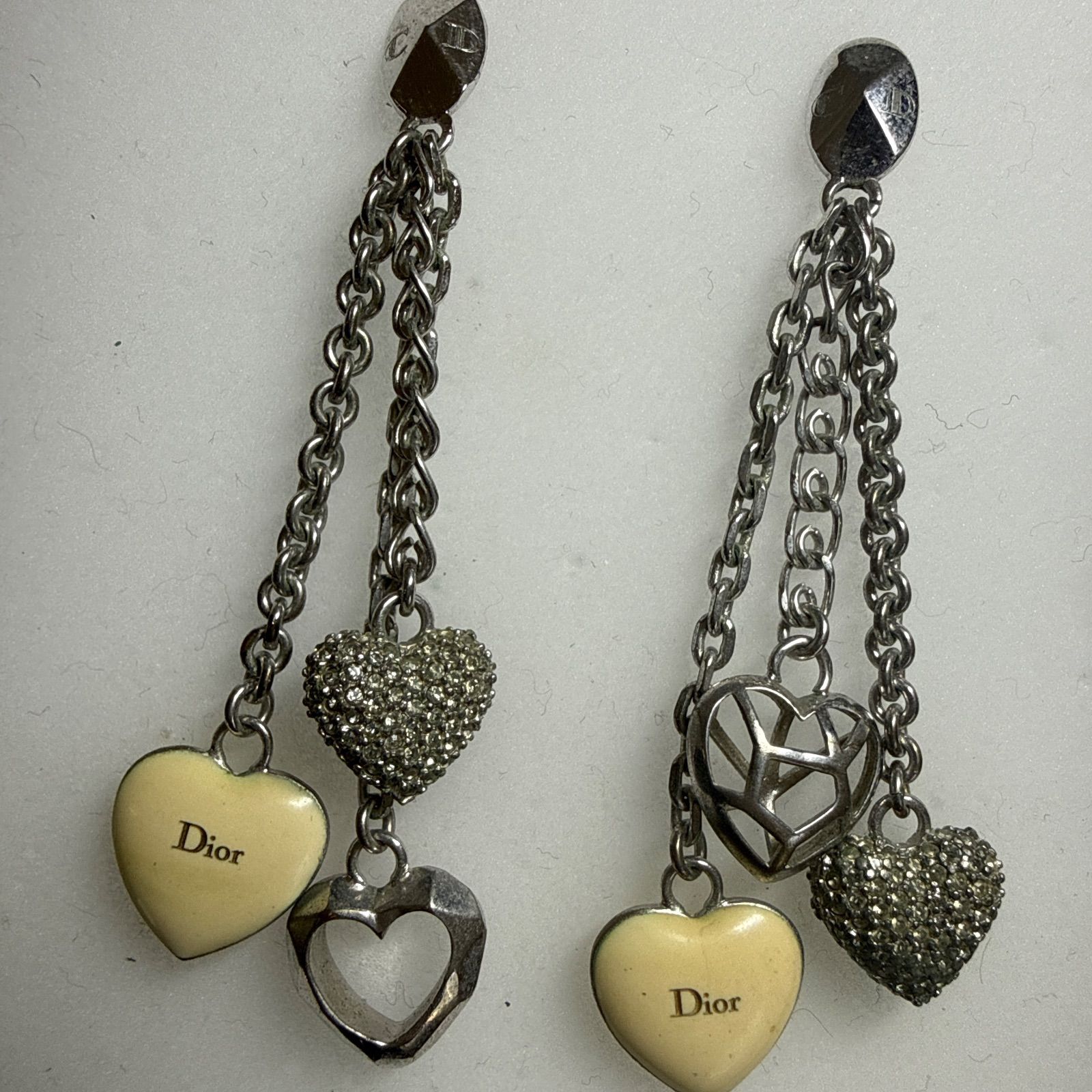 Christian Dior クリスチャンディオール ラインストーン付きハート