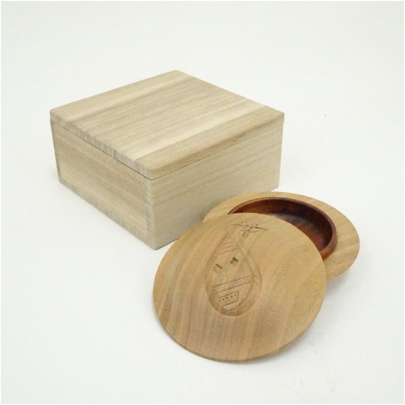 中林星山　木地寄　琵琶香合　茶道具　香道具　共箱　Q2209 楽天市場】香合 中林星山の通販