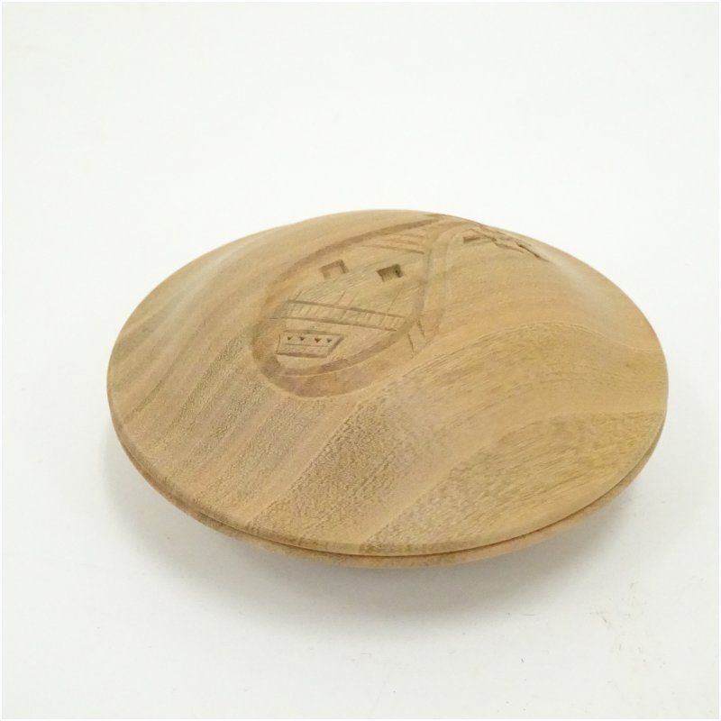 木地琵琶彫香合（保護箱） 茶道具 茶道 香道 香道具 おしゃれ かわいい