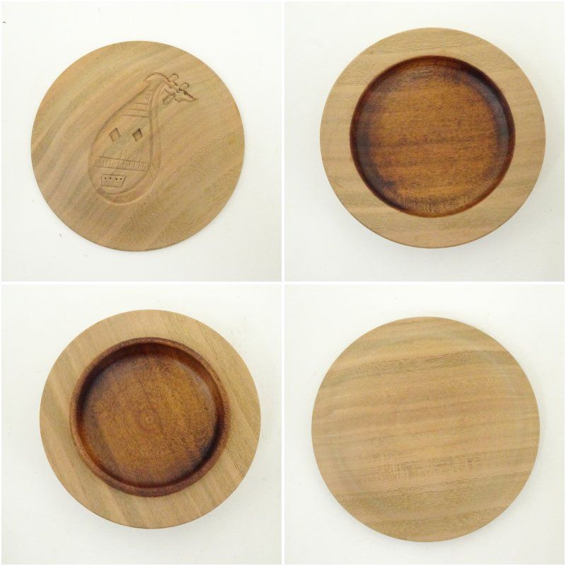 木地琵琶彫香合（保護箱） 茶道具 茶道 香道 香道具 おしゃれ かわいい