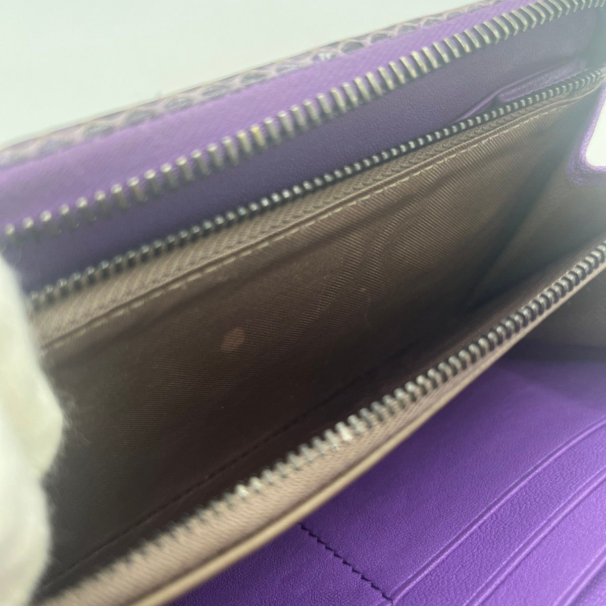 【美品】BOTTEGA VENETA イントレチャート パイソン 長財布 新品同様 希少 ボッテガヴェネタ BOTTEGA VENETA 財布 長財布 パイソン