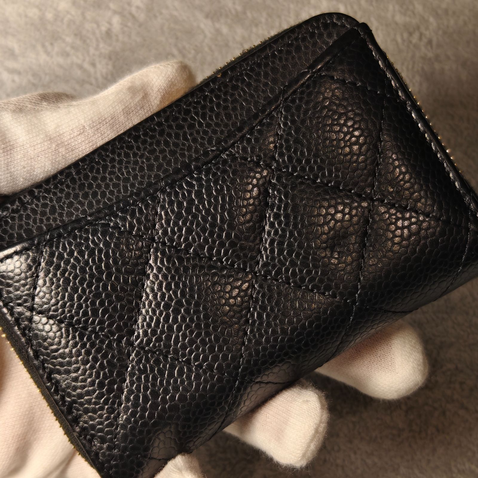 現行 シャネル CHANEL クラシック ジップ コインパース キャビアスキン 