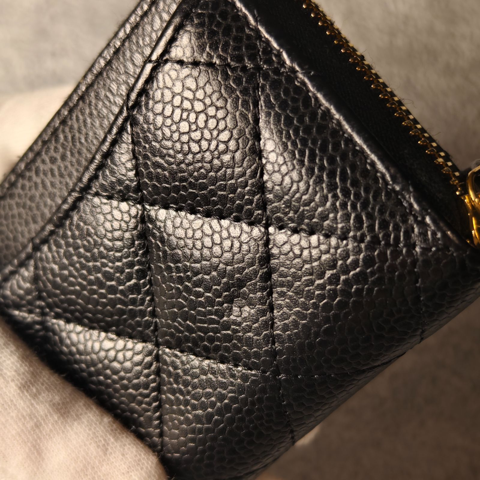現行 シャネル CHANEL クラシック ジップ コインパース キャビアスキン 