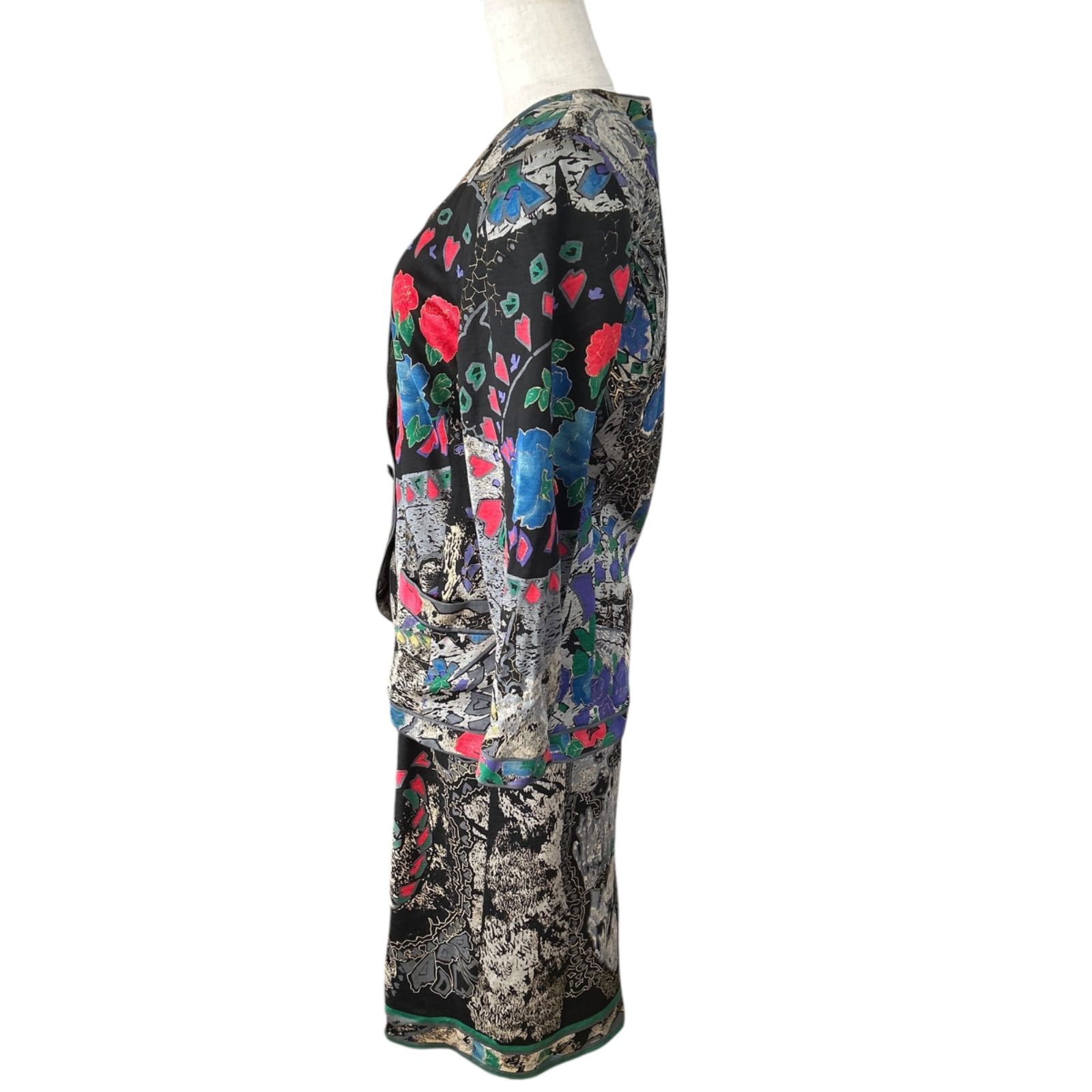 LEONARD レオナール セットアップ 美品 ノーカラージャケット スカート