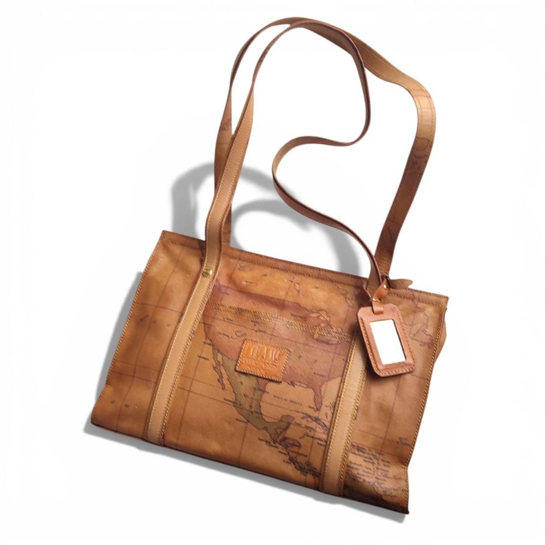 プリマクラッセ ショルダーバッグ 地図柄 ブラウン - メルカリ