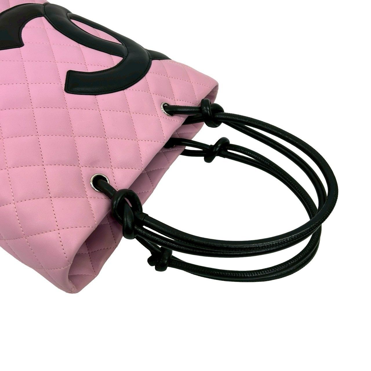 極美品✨CHANEL ラムスキン　シュシュ　ブラック　ピンク　ココマーク ほぼ未使用 袋付 カード シール有 8番台 CHANEL シャネル カンボン