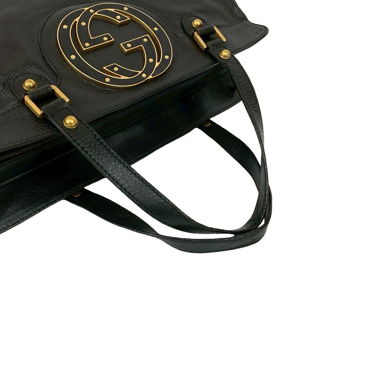 極 美品 GUCCI グッチ インターロッキング G スタッズ レザー 本革