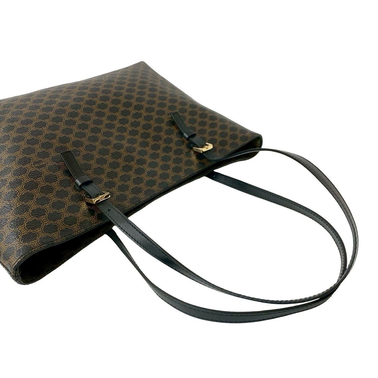 【未使用級】セリーヌ 黒マカダム ブラゾン トリオンフ柄 ハンドバッグ ブラック 極 美品 CELINE セリーヌ ショッパー マカダム ブラゾン トリオンフ 柄