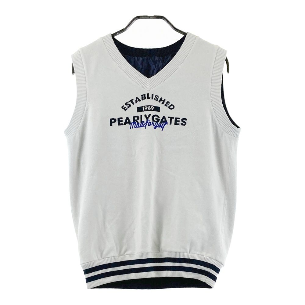 サイズ：1 PEARLY GATES パーリーゲイツ リバーシブルベスト ホワイト