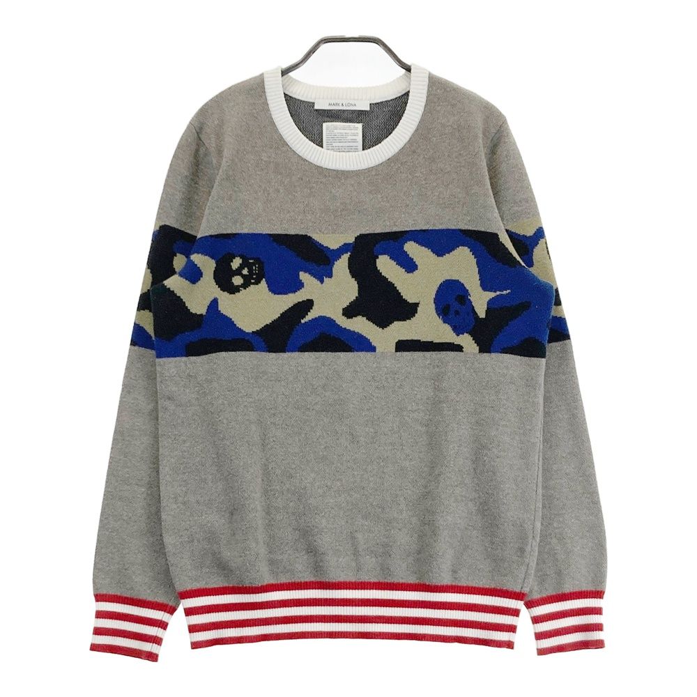 サイズ：M MARK&LONA マークアンドロナ 長袖ニットセーター グレー系