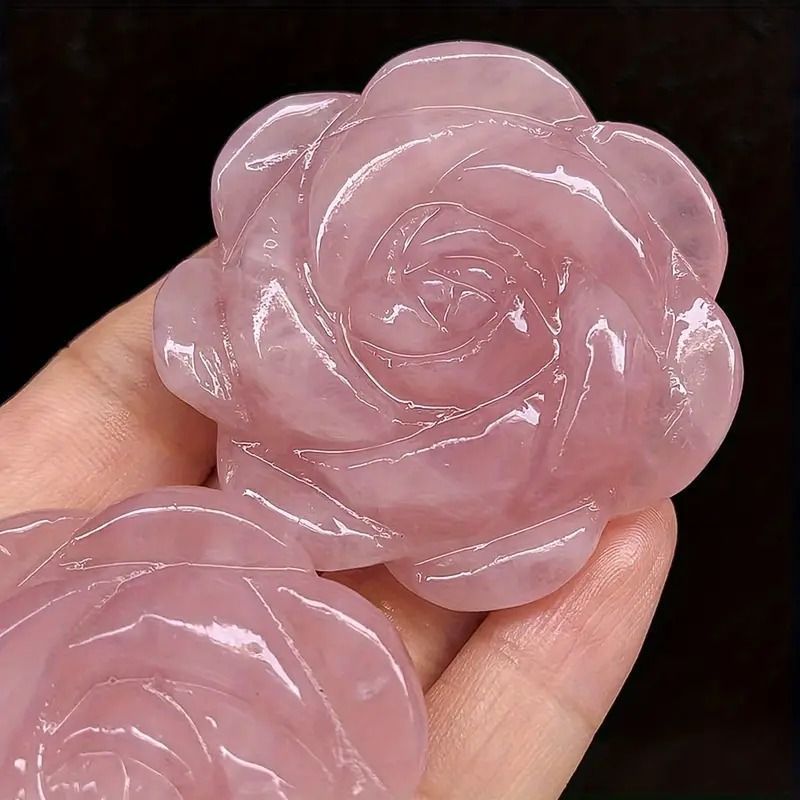 天然石 ローズクォーツ ピンク 花 フラワー ストーン インテリア 置物