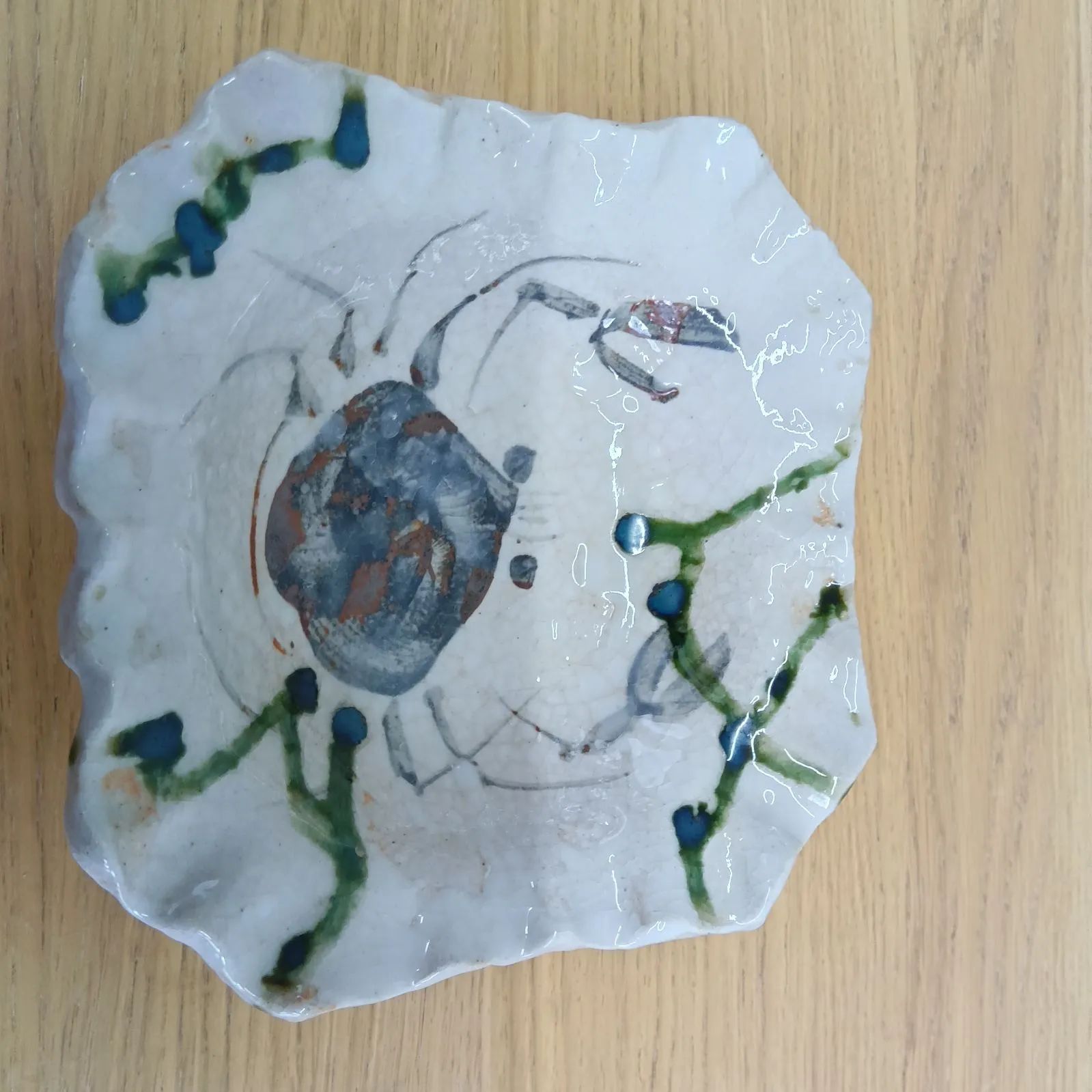 あり作家物 蟹絵鉢