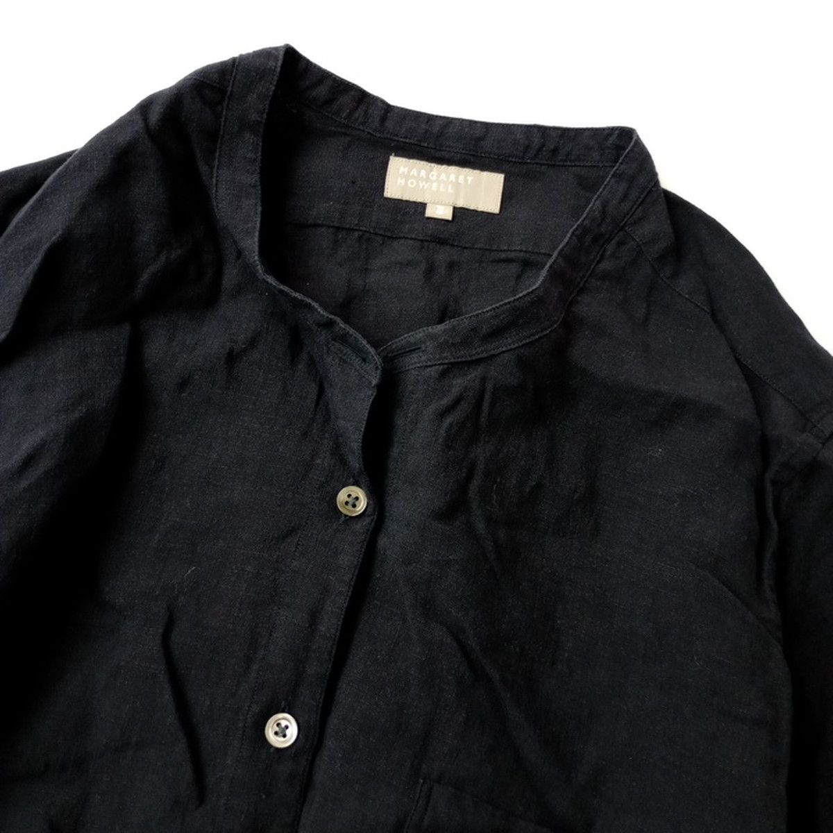 MARGARET HOWELL マーガレットハウエル リネン100％ バンドカラー