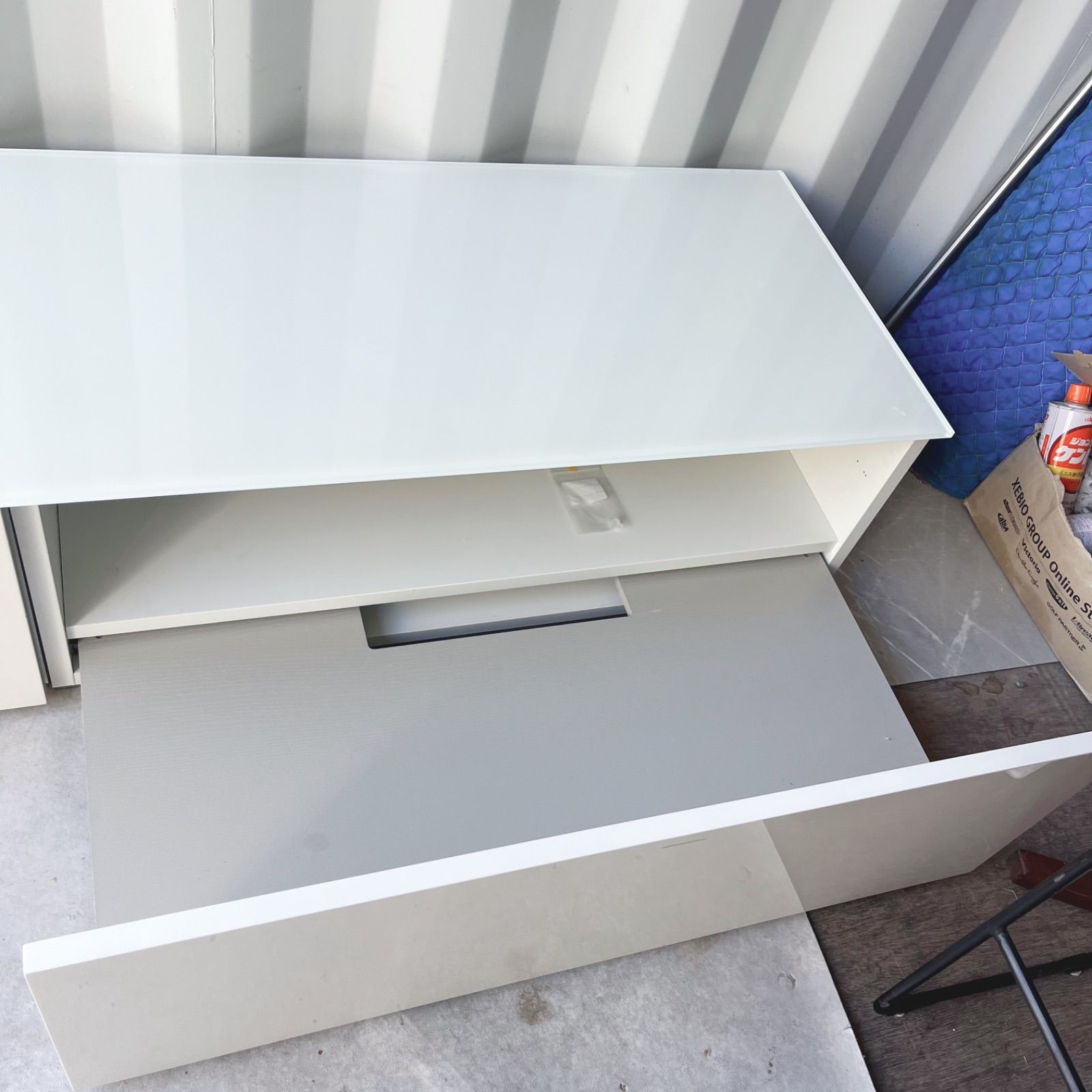 専用取付無料！モルテーニ PASS ホワイトガラストップテレビボード