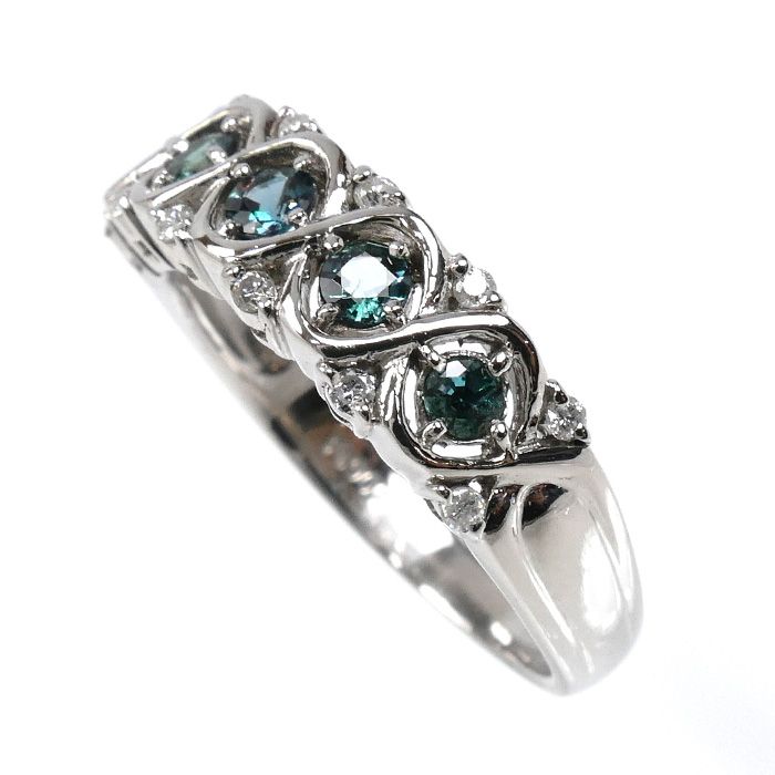 【最終お値下げ中】pt900 アレキサンドライト0.12ct リング　20号 Pt900プラチナ リング・指輪 アレキサンドライト0.37ct ダイヤモンド