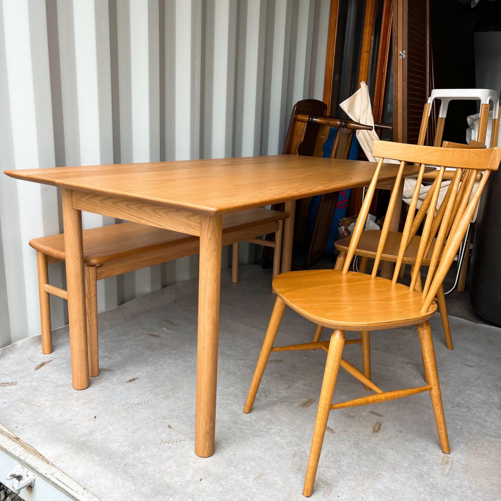 取付無料！ウニコ SOVI 北欧風天然木ダイニングテーブル・ベンチ