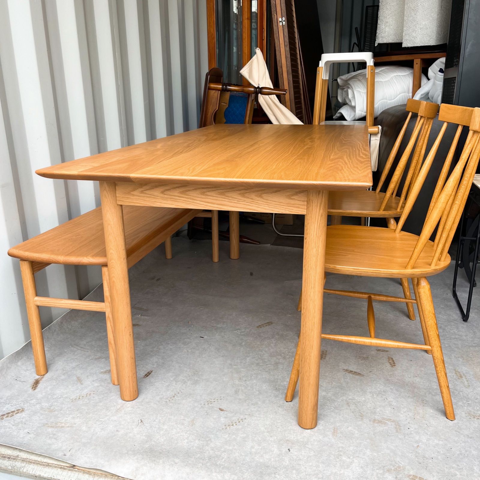 取付無料！ウニコ SOVI 北欧風天然木ダイニングテーブル・ベンチ