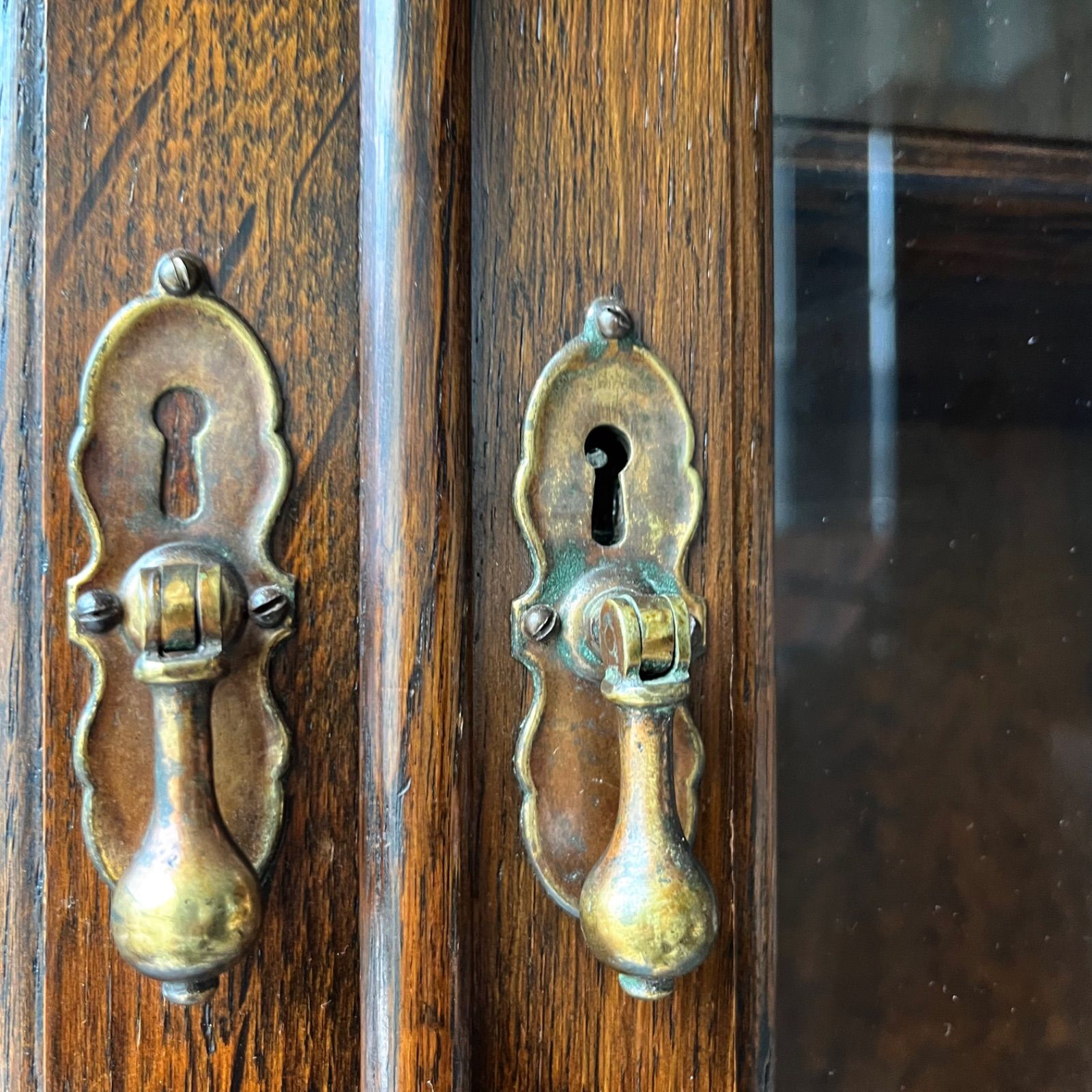 取付無料！おしゃれアンティーク レトロ クラシック 天然木ガラス戸