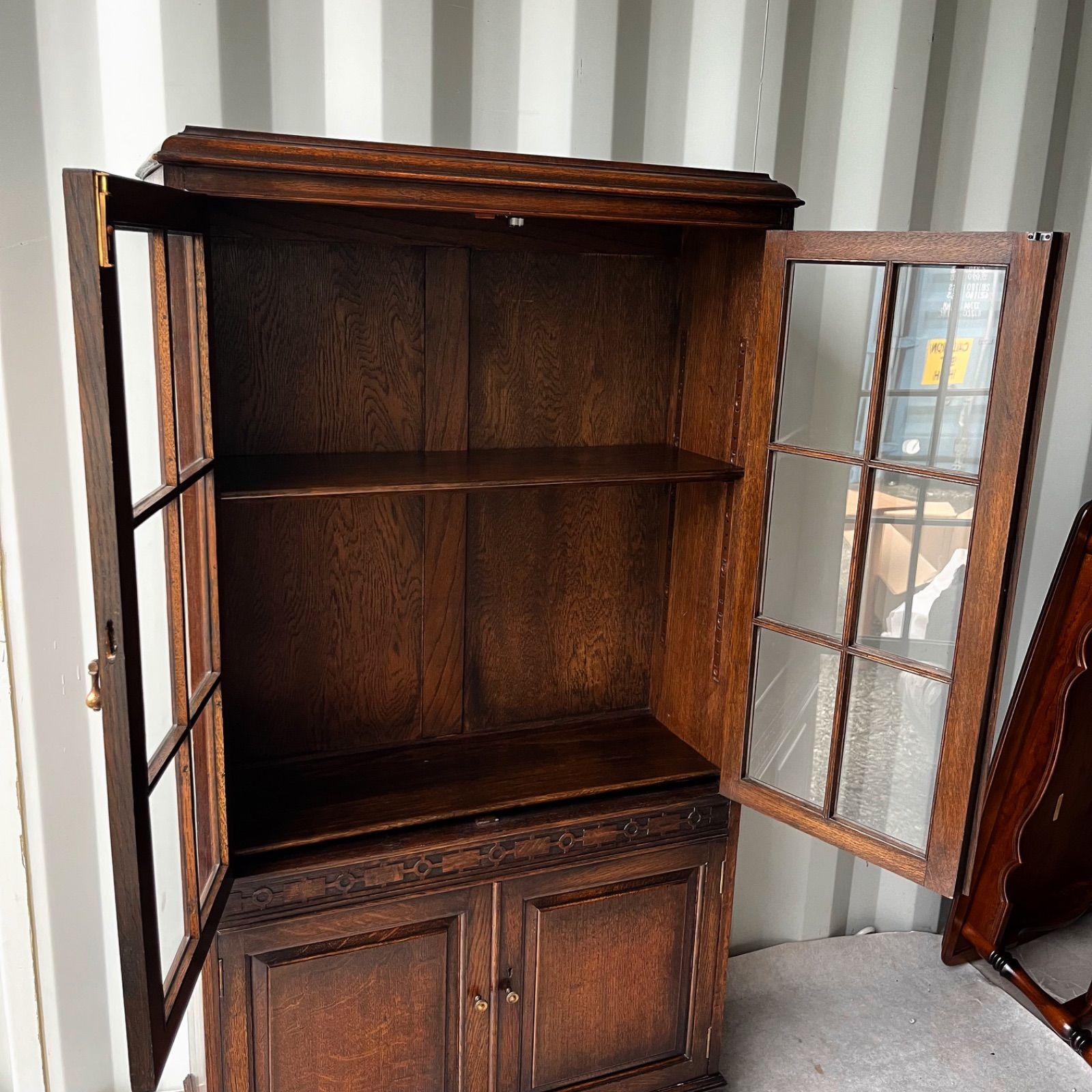 取付無料！おしゃれアンティーク レトロ クラシック 天然木ガラス戸