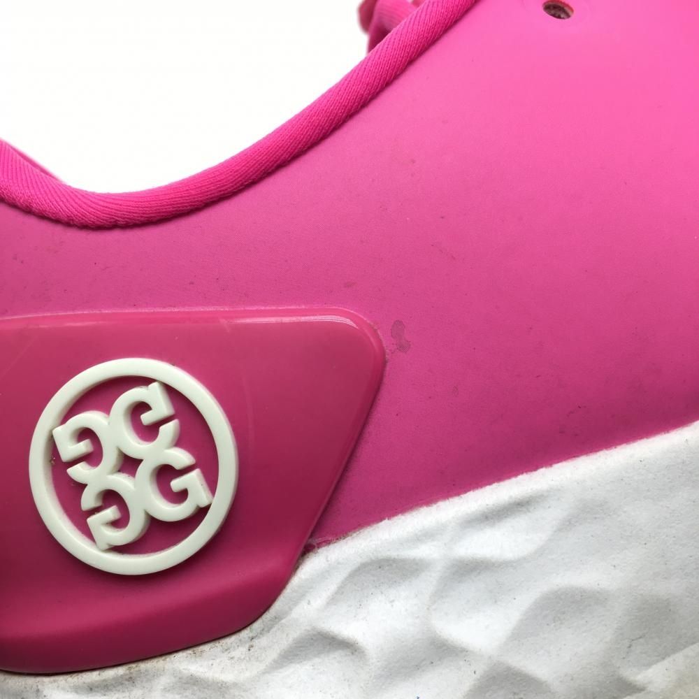 美品】ジーフォア ゴルフシューズ ピンク×白 G4LS22EF26 スパイクレス