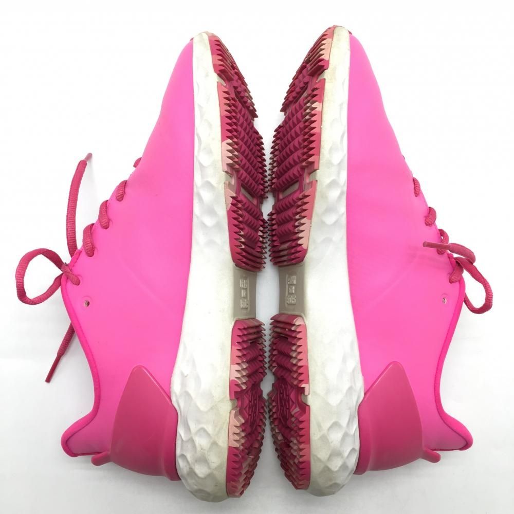 美品】ジーフォア ゴルフシューズ ピンク×白 G4LS22EF26 スパイクレス