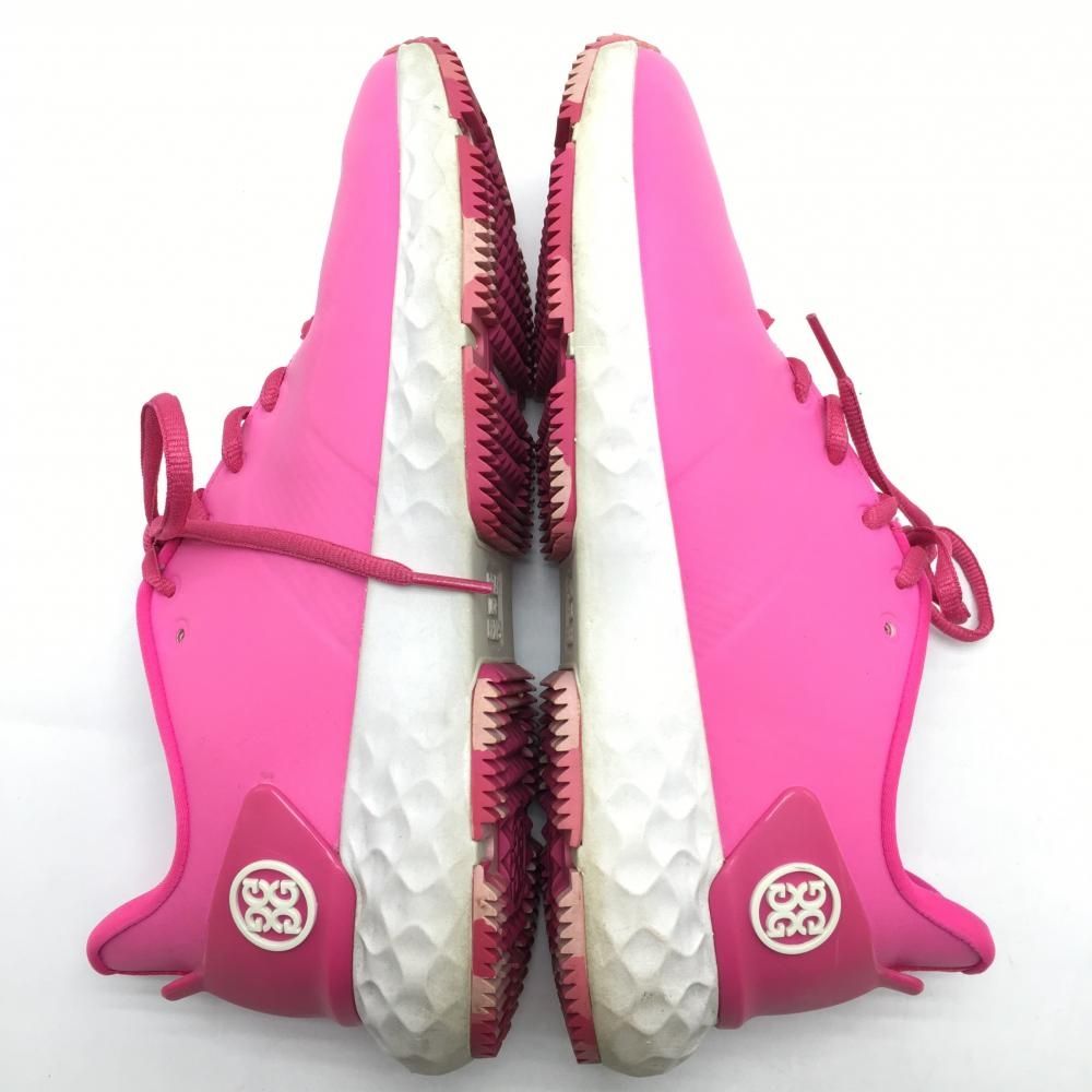 美品】ジーフォア ゴルフシューズ ピンク×白 G4LS22EF26 スパイクレス