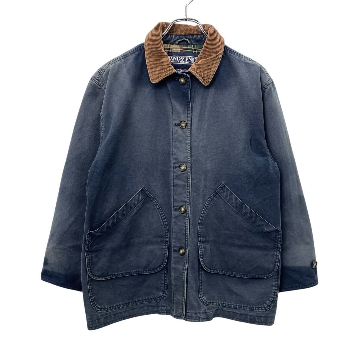 90s LANDS'END ランズエンド ハンティングジャケット コーデュロイ衿 90s LANDS'END レディース ハンティングジャケット M グレー系 ランズ