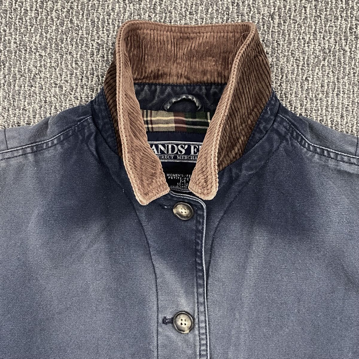 90s LANDS'END レディース ハンティングジャケット M グレー系 ランズ