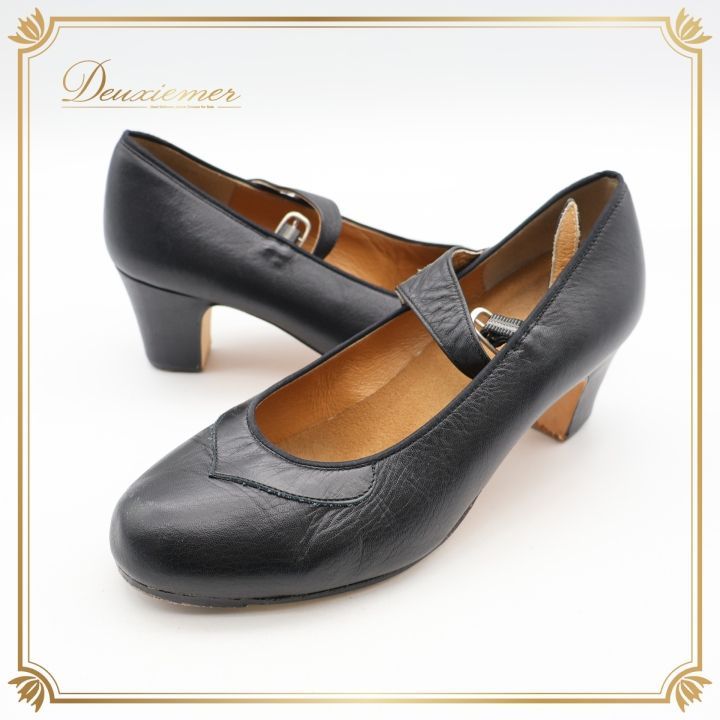 フラメンコ 衣装 シューズ 23cm ブラック系 靴 くつ ヒール 黒 釘 釘