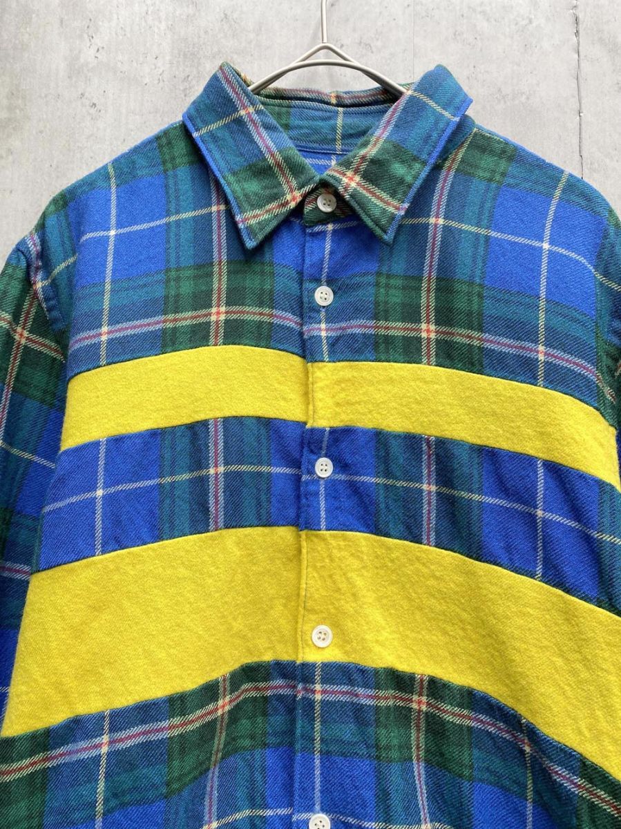 美品✨ジュンヤワタナベ コムデギャルソン シワ加工 シャツジャケット チェック 美品 ジュンヤワタナベ コムデギャルソン デニムシャツ ジャケット