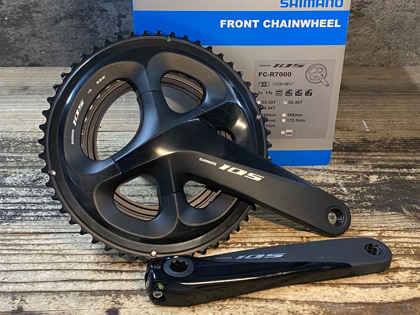JR645 シマノ SHIMANO 105 FC-R7000 クランクセット 52/36T 170mm 黒
