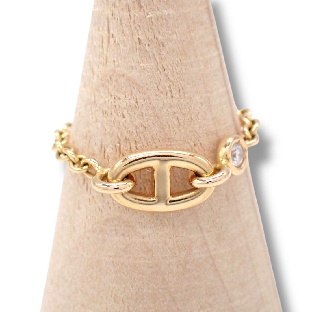 【希少PG】HERMES シェーヌダンクル チェーンリング ピンクゴールド約9号 希少PG】HERMES シェーヌダンクル チェーンリング ピンクゴールド約9号