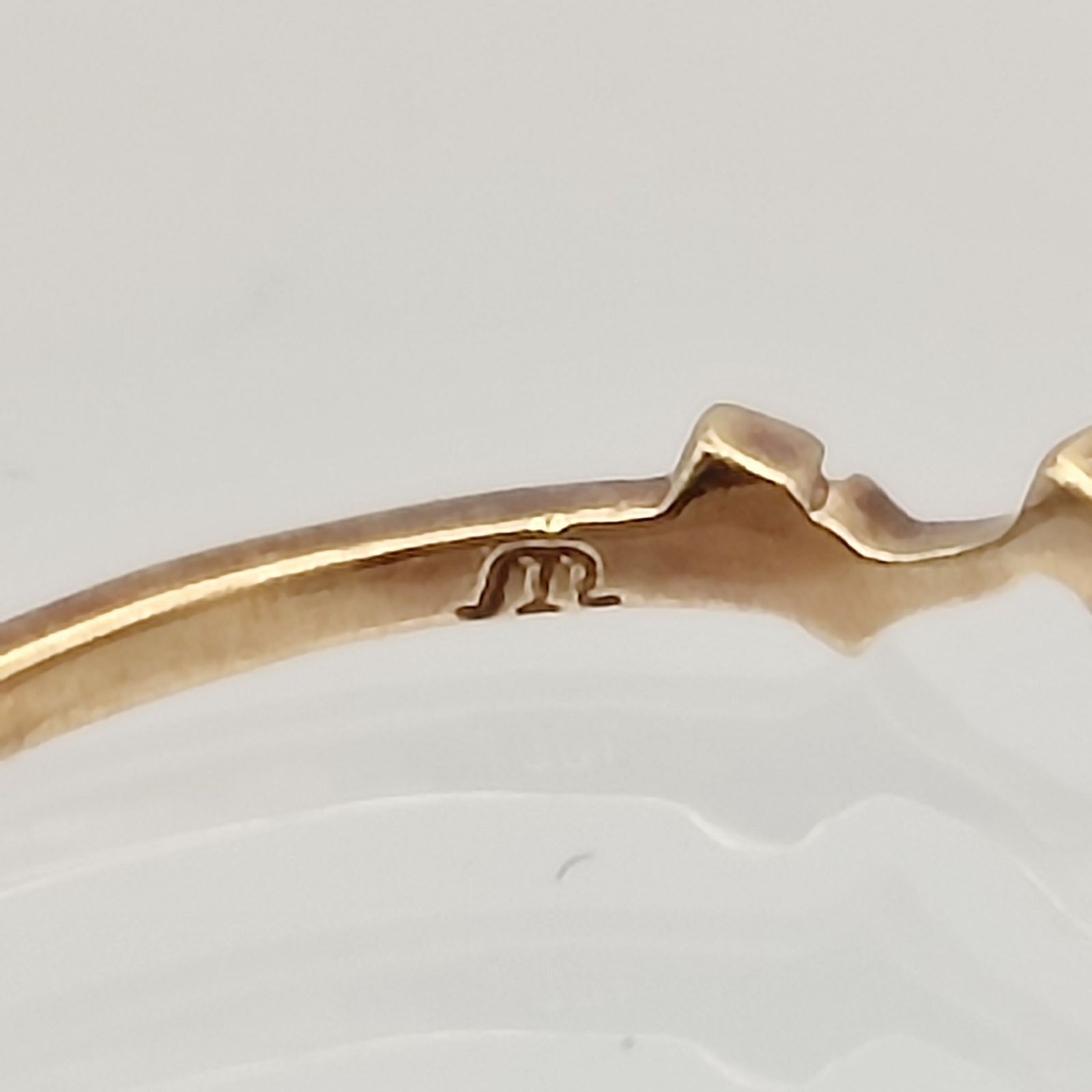 美品】miroir ミロワ ダイヤ付き ゴールドデザインリング K10 0.01ct