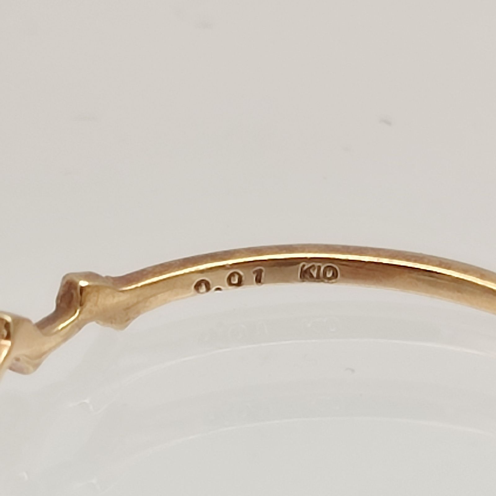 美品】miroir ミロワ ダイヤ付き ゴールドデザインリング K10 0.01ct