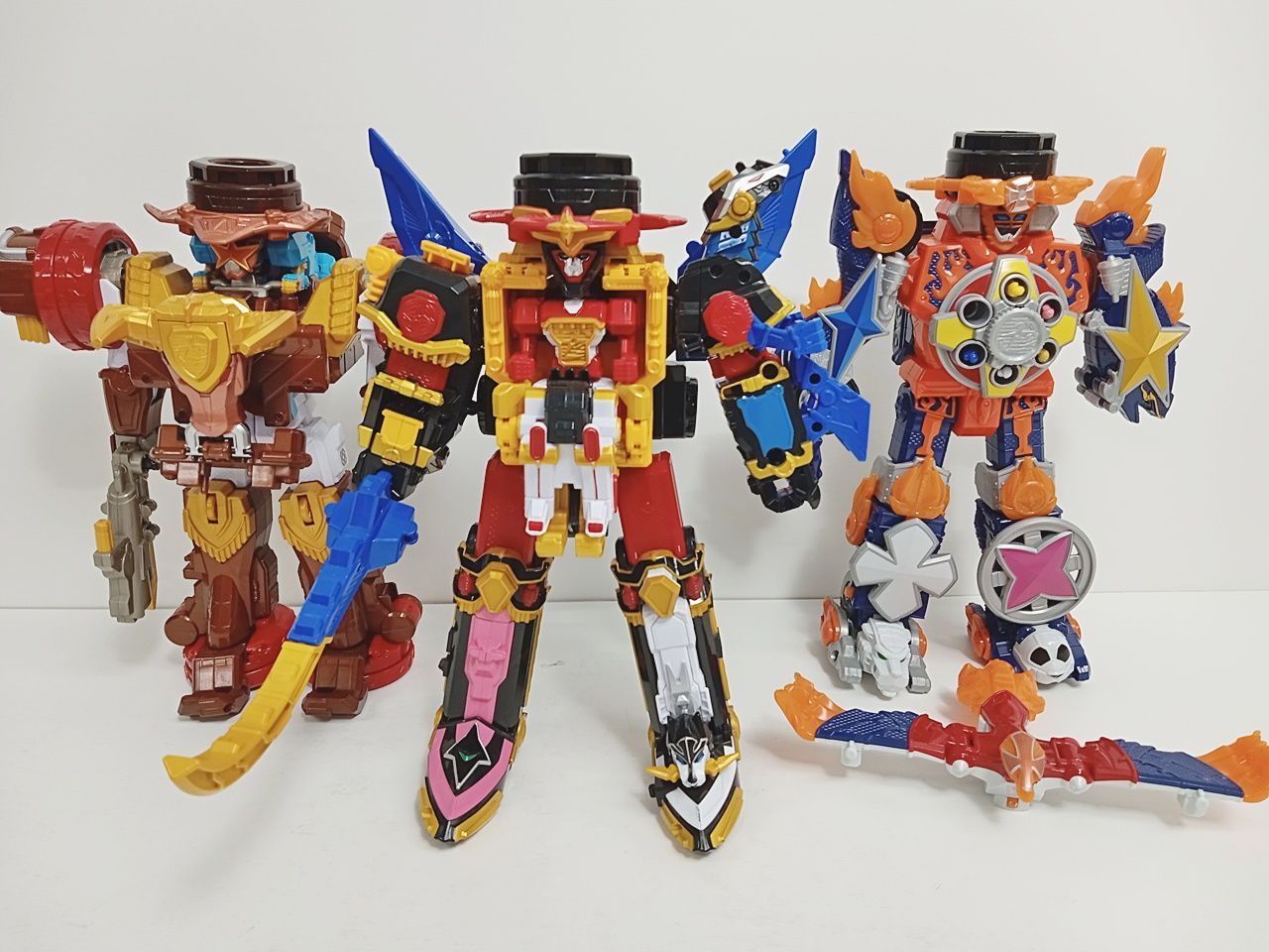 手裏剣戦隊ニンニンジャー DXシュリケンジン DXバイソンキング DXゲキアツダイオー 本体のみ 3体セット MB-6616