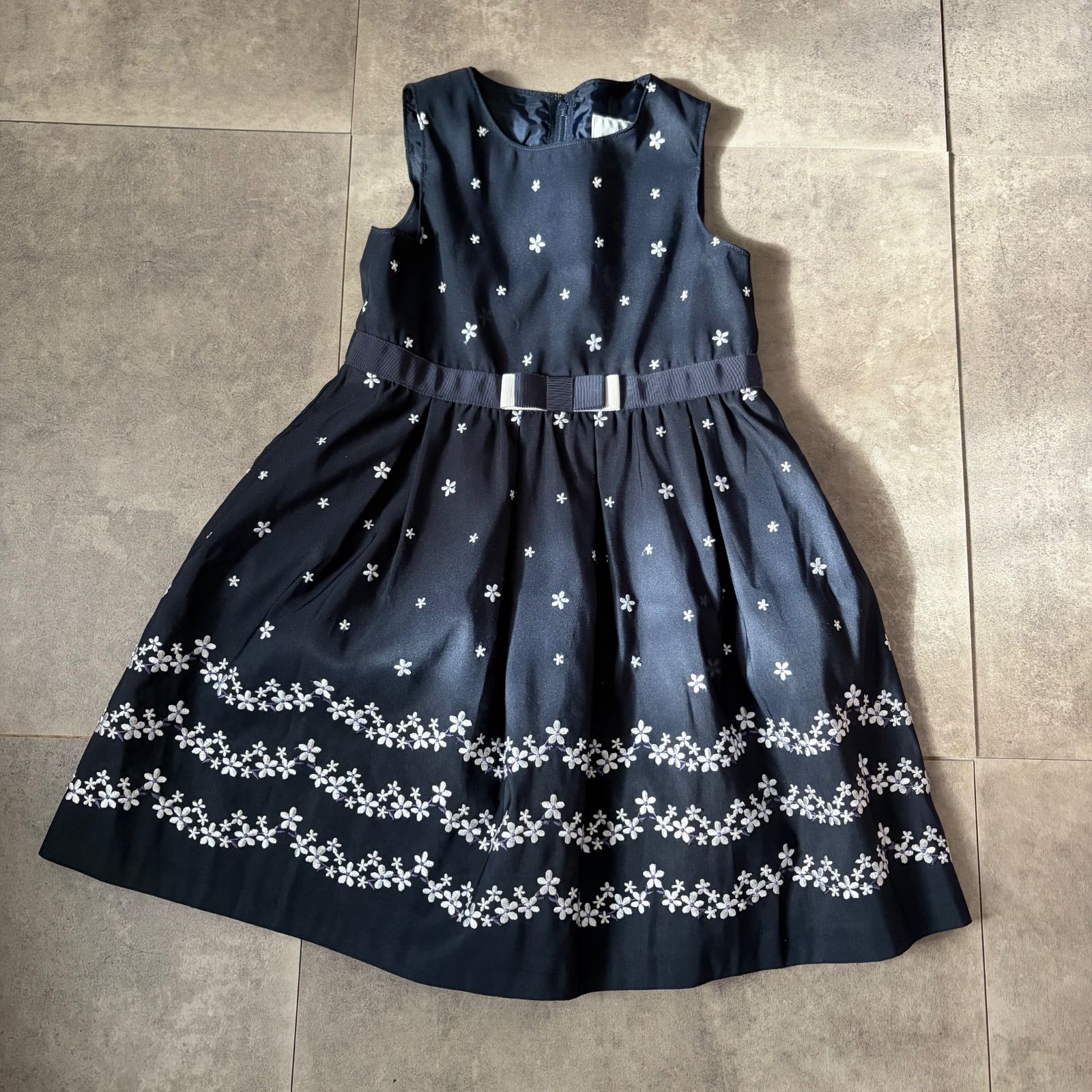 120cm】組曲 KUMIKYOKU フォーマルワンピース ボレロ付き 花刺繍 入学