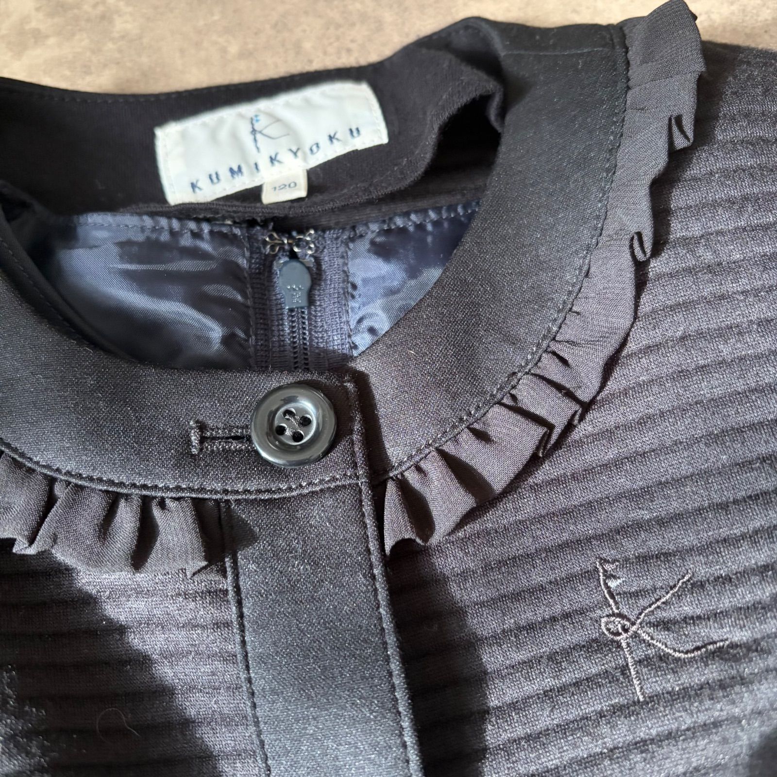 120cm】組曲 KUMIKYOKU フォーマルワンピース ボレロ付き 花刺繍 入学