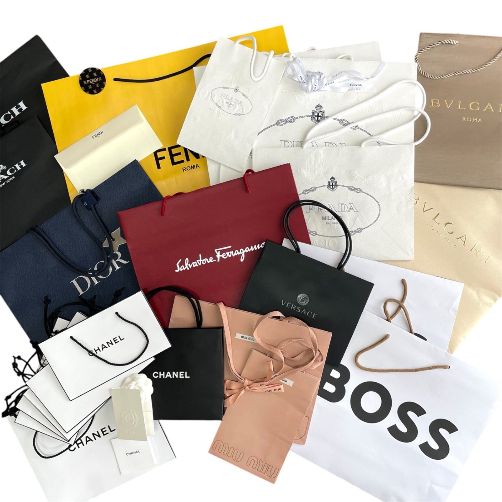 CHANEL Dior PRADAショッパー 24枚まとめ売り【空箱,リボン