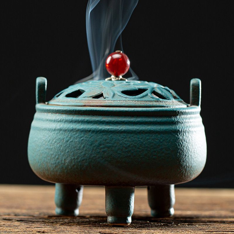 新品未使用】日本式禅意は古陶磁香炉檀香家庭用室内盤香炉沈香室内に仏