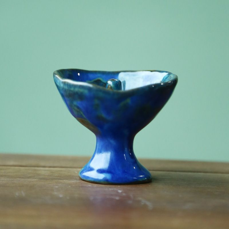 未使用品　陶器製装飾ランプ　アルコールランプ　ヴィンテージ 新品未使用】陶磁器のメレンゲのランプの手作りのアルコールランプは