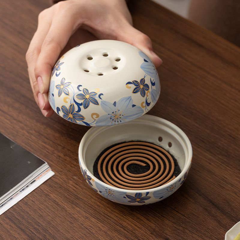 新品未使用】国潮軽豪華陶磁器盤香炉家庭用室内香薫炉軽豪華レトロ室内