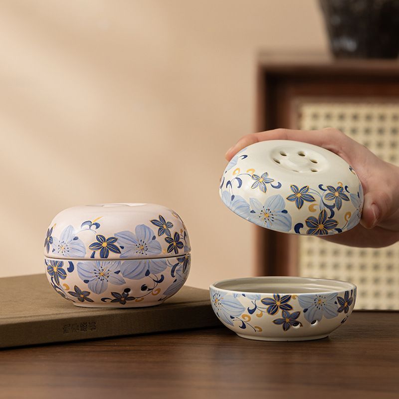 新品未使用】国潮軽豪華陶磁器盤香炉家庭用室内香薫炉軽豪華レトロ室内