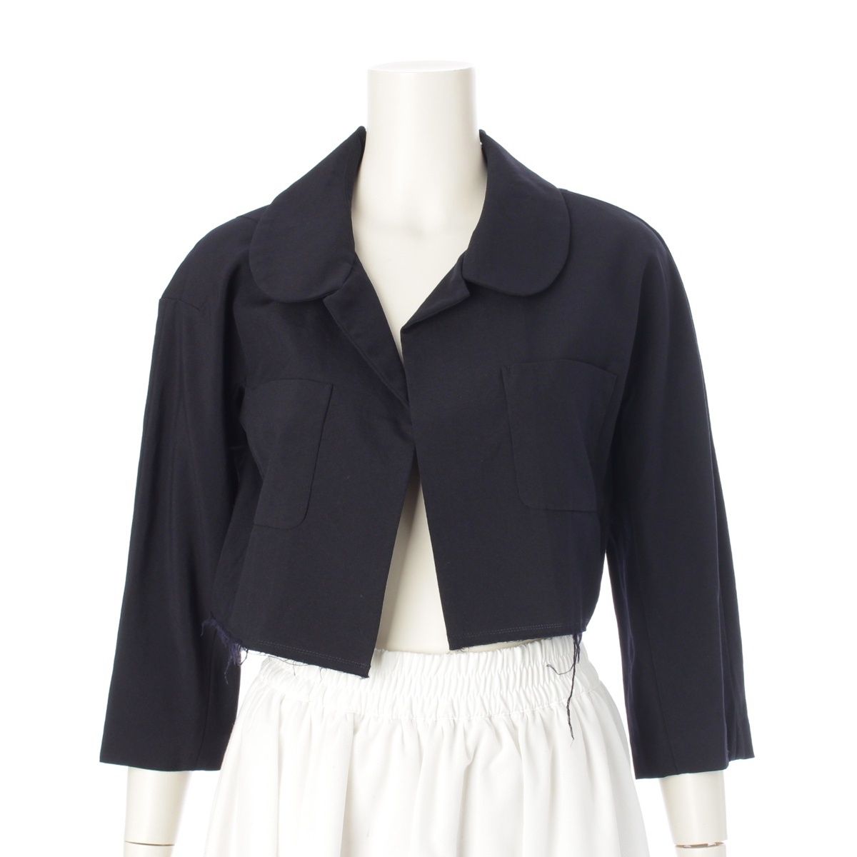 コムデギャルソン AD2001 ウール 丸襟 断ち切り ショート丈 ジャケット