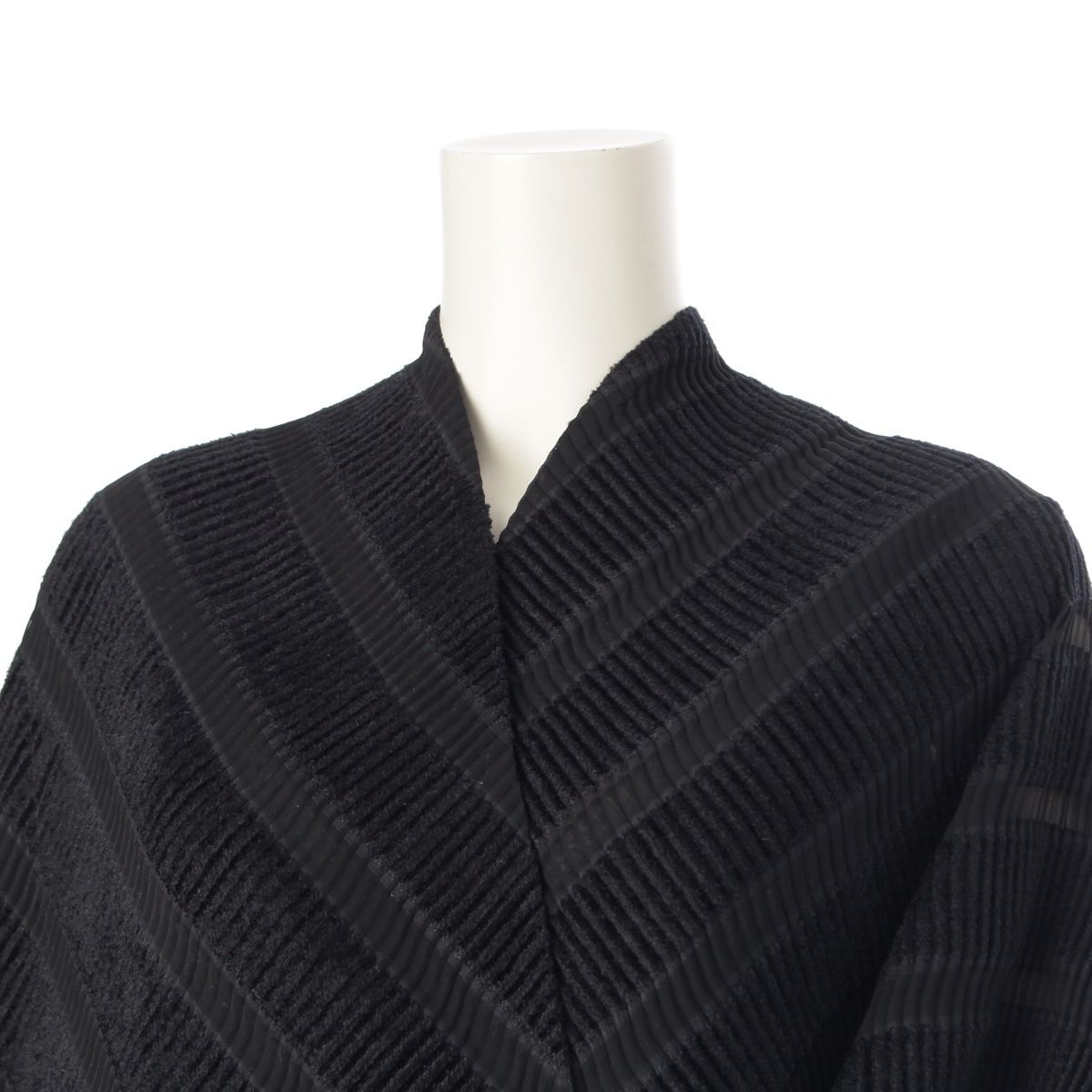 プリーツプリーズ 変形 ジャケット カーディガン ポケット イッセイミヤケ イッセイミヤケ 96S/S ボーダー プリーツ ジャケット カーディガン