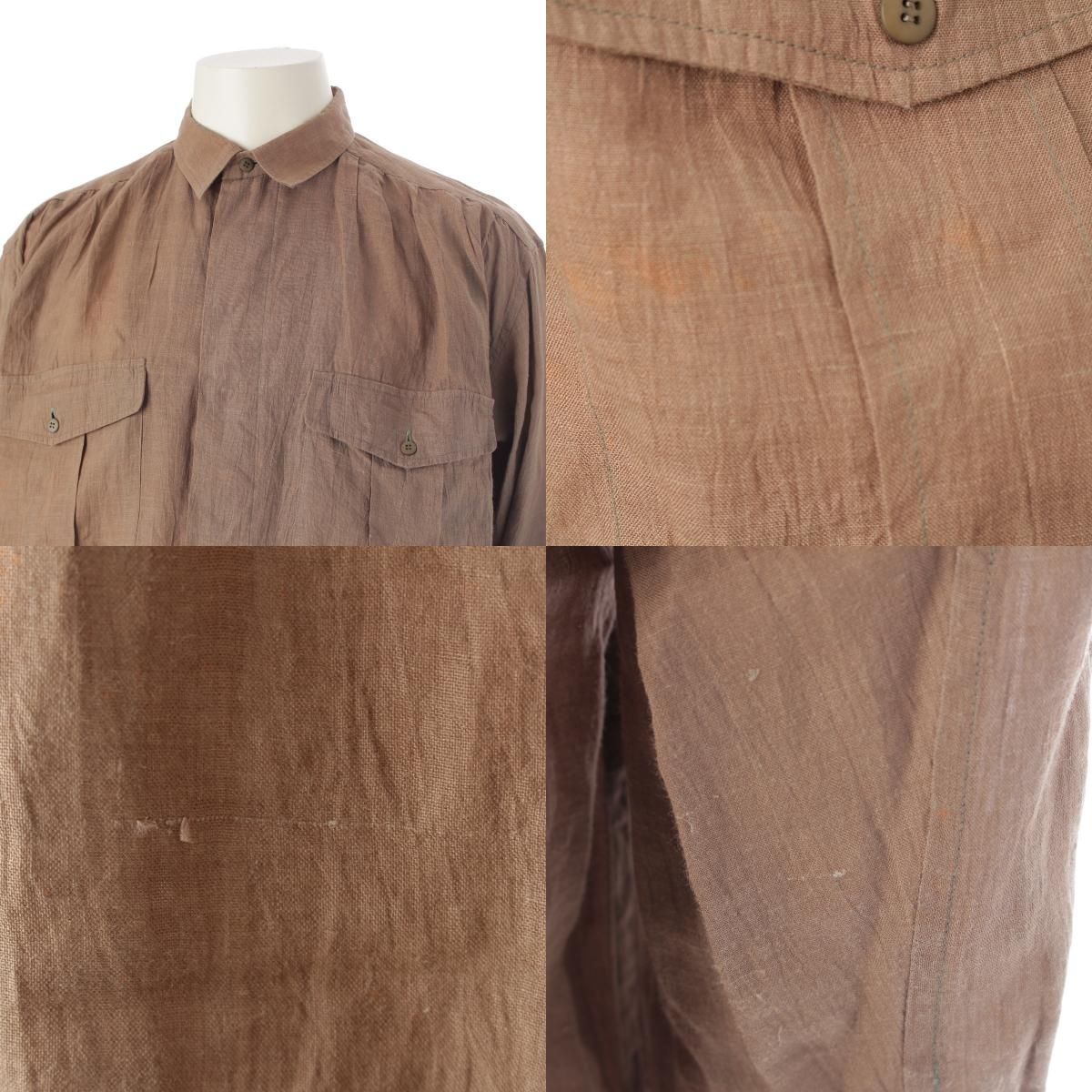 イッセイミヤケ メン 80s 1984 リネン 筆タグ シャーリング デザイン