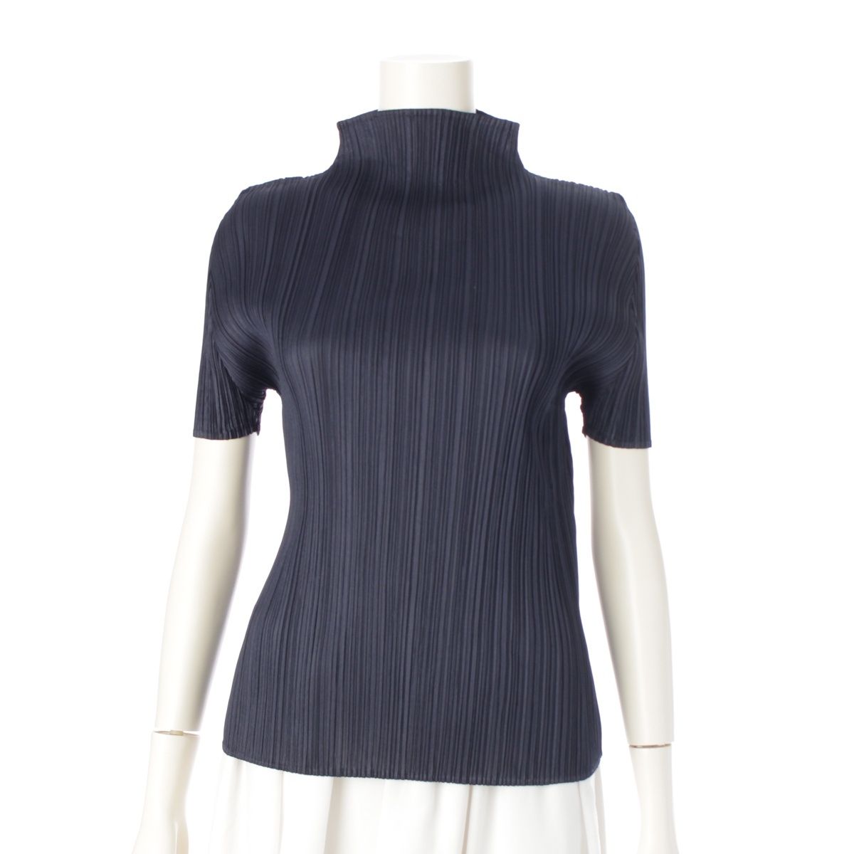 【美品】イッセイミヤケ　ハイネック半袖Tシャツ プリーツプリーズ イッセイミヤケ 半袖 ハイネック カットソー PP83