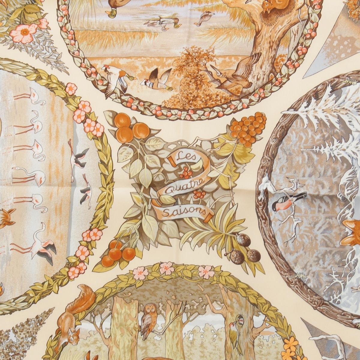 エルメス カレ90 四季 Les Quatre Saisons シルク スカーフ マルチ