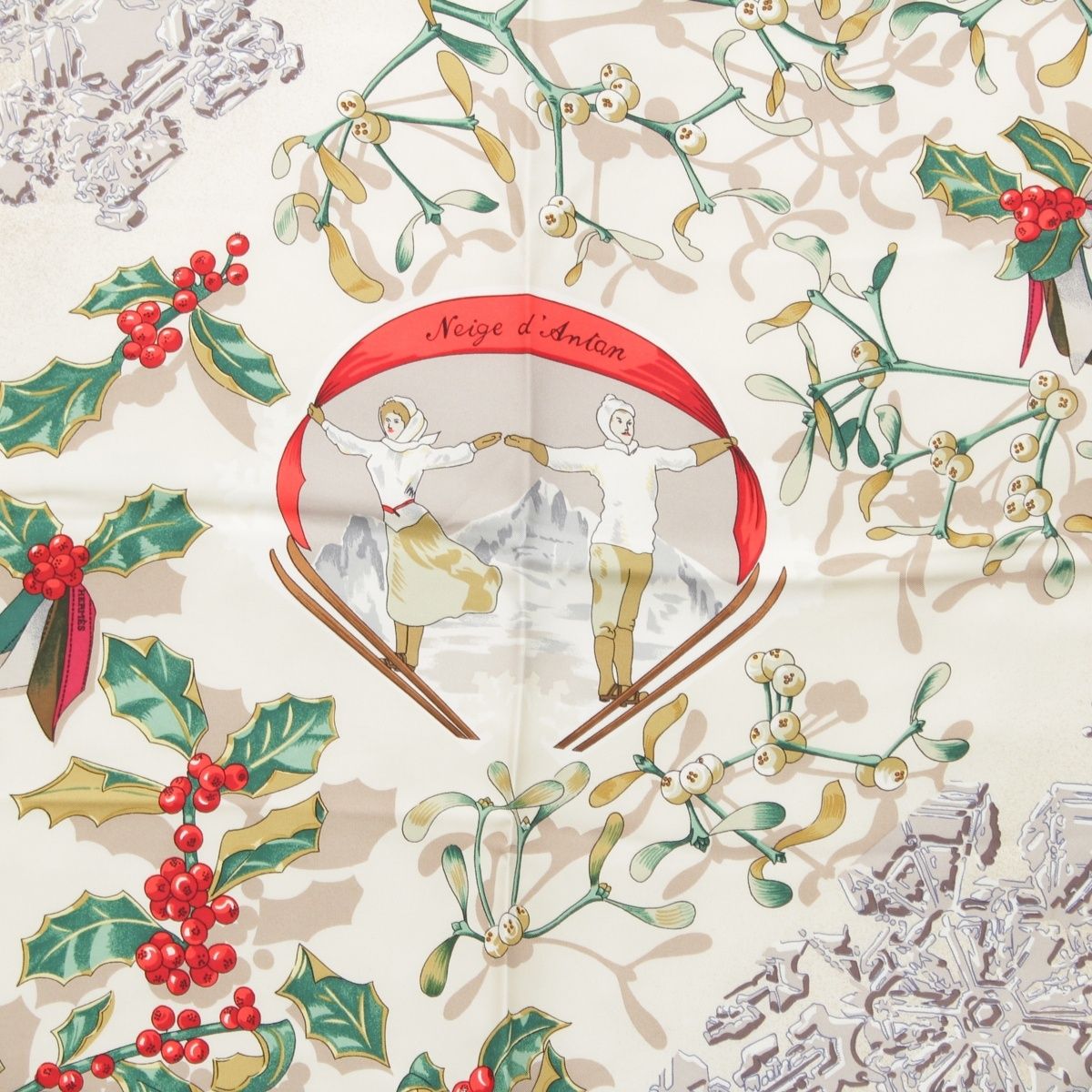 エルメス カレ90 シルク Neige d'Antan 去年の雪 スカーフ マルチ